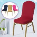 Dining Chair Cover Elastic Chair Cover Hotel Chair Cover Banquet Chair Cover Half Body Arc Chair Back Cover Hotel Seat Stool Cover. 