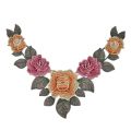 Embroidered Floral Lace Neckline Neck Collar Trim Clothes Sewing Patch B - intl. 