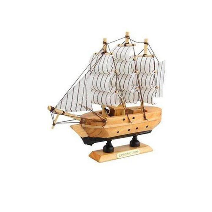Excellent Quality -Handmade Ship Craft Wooden Sailing Boat Wood Sailboat Model Home Decor