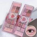 Heartbeat 12 Colors Eyeshadow Palette Blush Highlight Eyeshadow Multifunctional Practical Three-In-One Comprehensive Palette Multi-Style. 