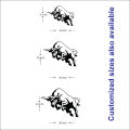 Beautiful bull wall art sticker, Car decor wall art sticker, Black Flying jump bull sicker Vinyl decor. 