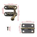 Small Box Hinges Bronze Right Latch Hook Hasp with Hinges and Screws. 