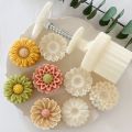 【HOT】 Mooncake Mold Rose Cherry Blossom Flower Shape Sakura Lotus Daisy Sunflower Leaf Bunny Mid-Autumn Festival Mold Plungers Pastry. 