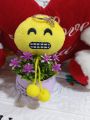 Grinning Face with Smiling Eyes with Dori and POM POM /Emoji Stuff Keychain. 