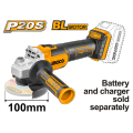 INGCO 20v Cordless Angle Grinder 4" Brushless (WITHOUT Battery & Charger). 