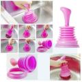Bathroom Kitchen Unblock Toilet Waste Sink Dirt Clog Remover Drainer Small Pump - Orange. 