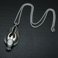 Fashion Vintage Punk Animal Phoenix Bird Eagle Green White Stone Pendant Necklaces for Men Trend Party Jewelry Gifts. 