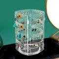 360 Rotating Earring Holder Stand Clear Earrings Organizer, Acrylic Jewelry Storage Display Rack for Earrings Bracelets. 