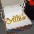 Customized Name Locket Golden & Silver Customized Name Necklace for girls - Customize Gift. 