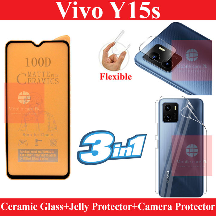 Vivo Y15s Matte Glass Protector Fiber Pubg Glass Back Protector
