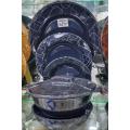 72 pieces - Black Plastic Dinner Set for 8 Person Service. 