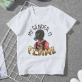 My Gender Is Flame Feminine Shirts Team Fortress 2 Shooter Game T-shirt Goth Vintage Female Clothing. 