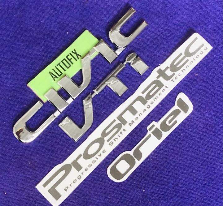 Honda Civic VTI 2002-05 rear Emblems with dark silver stickers 04 pcs