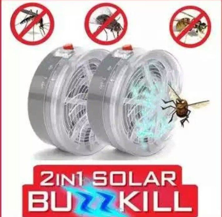 2 In 1 Mosquito Insect Solar Buzz Kill Zapper Killer