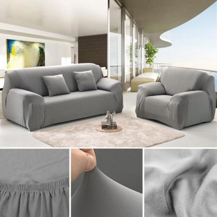 Jersey 5 Seater Sofa cover (3+1+1) | Standard Size, Stretchable Jersey Solid Color Elastic Fitted Sofa Covers