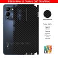 Infinix Note 12 Skin/Wrap 360 Protection Carbon fiber/ Matte/ Transparent Back And Sides Included Camera Skin. 