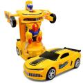 Robot To Car Converting Transformer Toys For Kids - Yellow-Yellow Transformer Bumblebee Robot Car - Light & Music. 