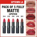 UPTOWN LA MATTE LIPSTICK SET OF 5 SHADES FOR WOMEN & GIRLS. 