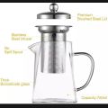 Square Glass Teapot with Heat Resistant Stainless Steel Infuser, Borosilicate Glass Teapot, Glass Tea Kettle. 