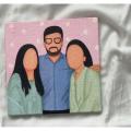 Handmade face portrait customized painting for your wall decore. 