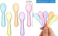 MULTICOLOR TRANSPARENT DESERT SPOONS - MINI SPOONS - MULTICOLORS SPOONS - PLASTIC TABLEWARE - ICECREAM SPOONS. 