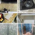 60x200cm Mosaic Wall Paper Waterproof Heat Resistant Self Adhesive Anti Oil Kitchen Wallpaper Marble Sheet for Kitchen. 