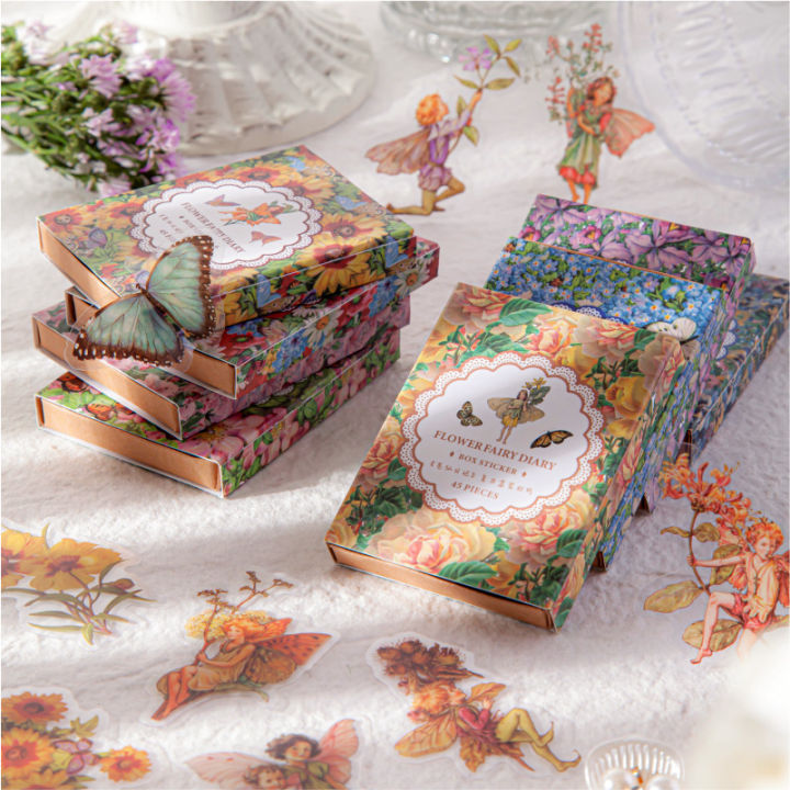 Panda Online 45PCS Diary of the Flower Fairy Series PET Box Stickers ...