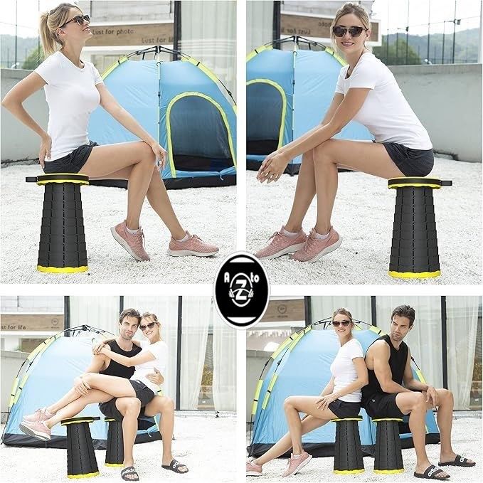 Telescoping Stool Collapsible Retractable Stool Portable Simple Stool Camping Stools Travel Stool Lightweight Stool for New Home Decor Telescopic Portable Adjustable  Collapsible Light  weight  Folding Stool For Camping Travelling Gardening Fishing And