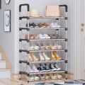 5, 6, 7 Tiers Imported Heavyweight Shoe Rack Organizer Stainless Steel Shoe Stand. 