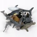 12Pcs Mini Marine Animal Giant Tooth Shark Killer Whale Blue Whale Shark Penguin Dolphin Model Toy. 