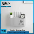 (GREY) Wall-mounted router box Office Media Decor Console Wifi Wifi box Wireless storage boxes Rack Bracket Hangings Wall Shelf. 