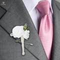 Wedding Men Boutonniere with Pin Accessories Corsage for Best Man Anniversary Marriage Prom. 