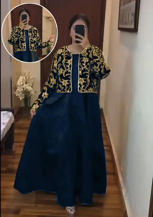 Sleevesless%20Airline%20Long%20Maxi%20With%20Sequence%20Embroidered%20Seperate%20Koti%202Piece%20Dress%20For%20Women%20%20By%20Sultan%20-%20Image%204