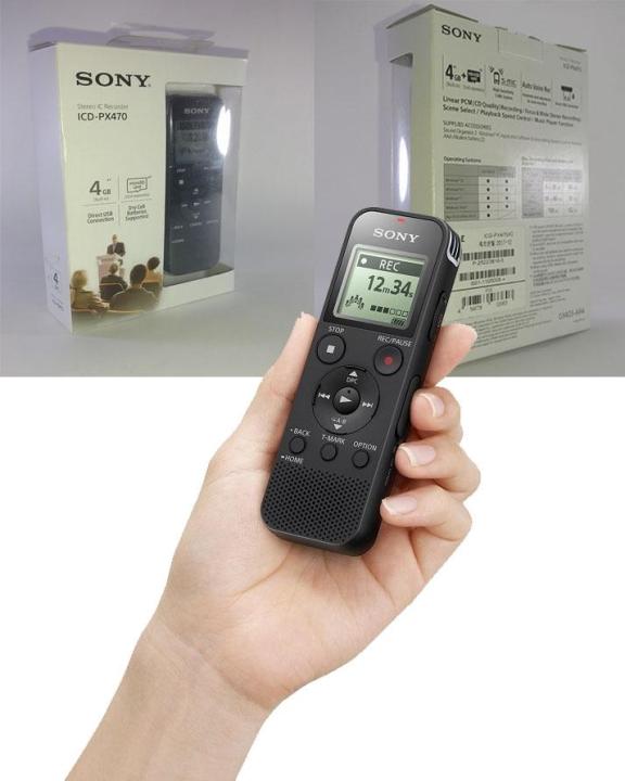 Sony Digital Voice Recorder with Built-in USB - Black, ICD-PX470