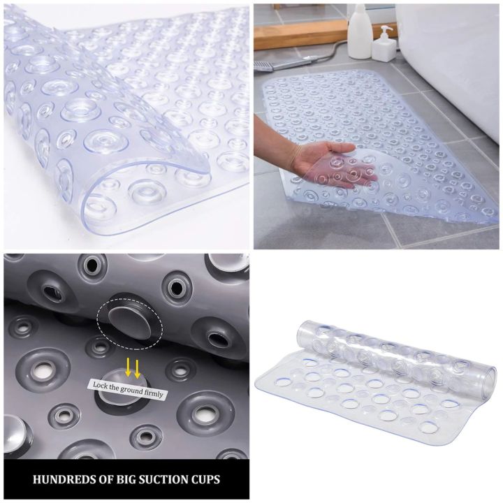 Non-Slip Bath Mats for Bathroom Anti Mould Bathtub Mats with Suction Cups and Drain Holes Non Slip Shower