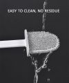 Silicone Toilet Brush Head Toilet Brush Leak-Proof Base Convenient Sanitary Brush Head Storage Cover Toilet Cleaning Brush. 