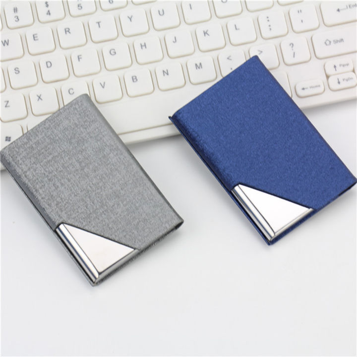 Women'S Card Holder Elegant Business Card Metal Wallet Storage Case Stainless Steel Pu Leather for Business Professionals Daily Use Travel Accessory Gift Option Office Essential
