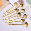 Small 8 Diffient Pattern for Sugar Ice Cream Coffee Dessert Stainless Steel Mixing Spoon Tableware Teaspoon Flower Spoon Set Soup Spoon Cutlery Set. 