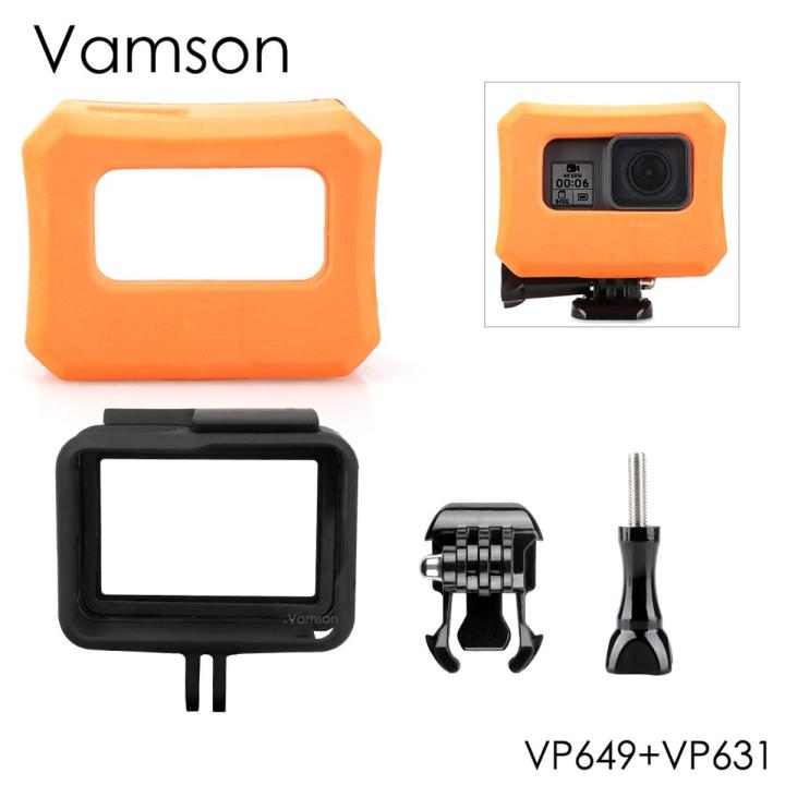 Vamson Waterproof Case For Go pro Protective Case Orange Float Cover For GoPro Hero 7 6 5 Black 7 Silver White Camera VP649