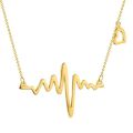 ECG Necklace Heartbeat Shaped Clavicle Chain Electrocardiogram Titanium Steel Heart Pulse Charm Pendant Women Vintage Fashion Jewelry. 