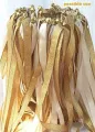 Gold Glitter Ribbon for Crafts- Non-Wired Ribbon. 