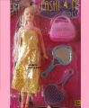 Doll set for girls - Doll with Purse and Hair Brush Set. 
