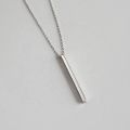 Pack of 2, Silver and Black Vertical Bar Pendant Necklace for Boys n Girls. 