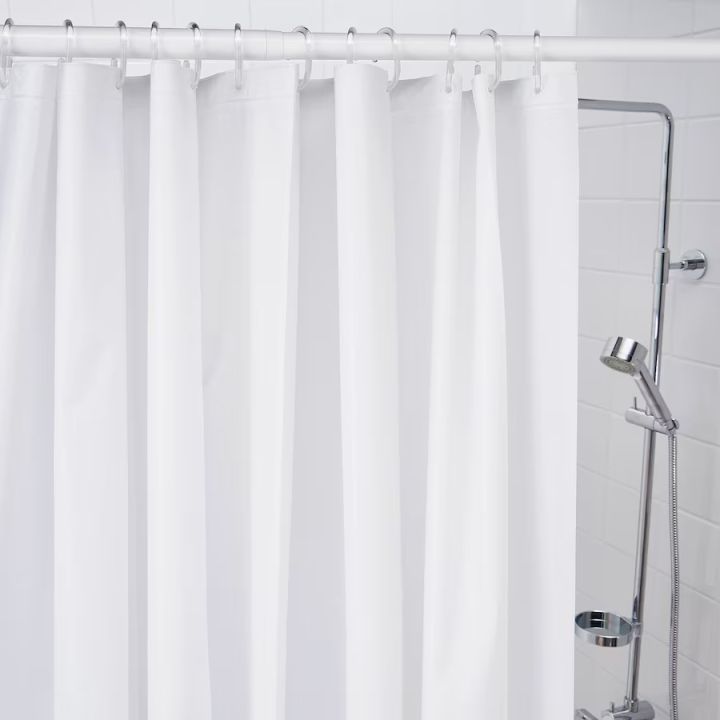 IKEA%20-%20BJ%C3%84RSEN%20Shower%20curtain,%20white%20180%20x%20200%20cm%20-%20Fabric%20Fall%20Curtains%20Waterproof%20Stylish%20Design,%20Bathroom%20Curtain,%20-%20Image%202