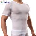 Summer T-shirt Ultra-thin Transparent See-Through Tee Shirt. 
