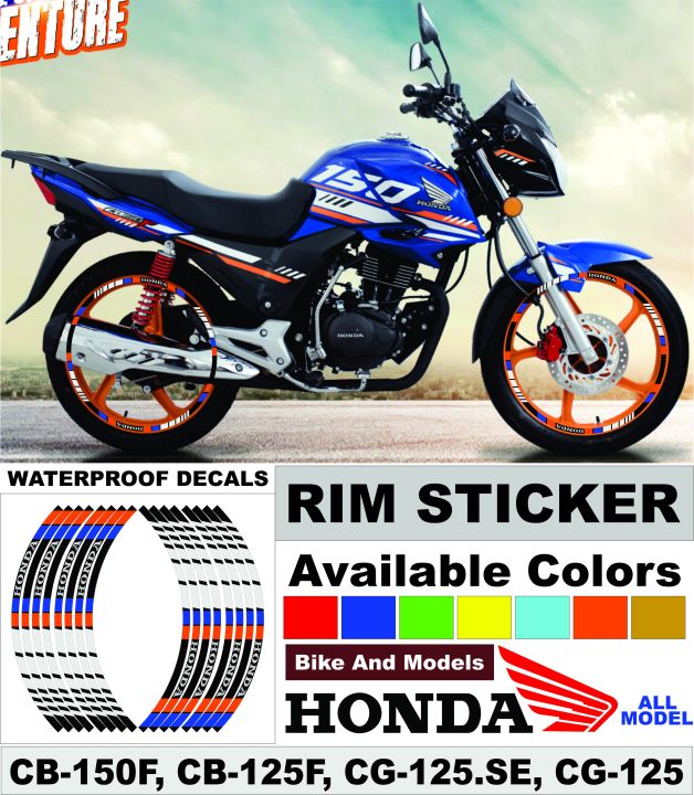 Wheel Stickers for HONDA CB-150-F Rim Reflector Tape Motorcycle Decals Graphics 17"