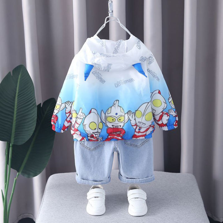 Boy's Sun Protection Clothing Summer Thin Breathable Jacket Ultraman Baby Boy Foreign Handsome Children's Sun Protection Clothing Thin