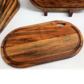 Acacia Oblong Cutting Board - Wooden 17" x 9" Face Grain Kikar Wood Chopping Board. 