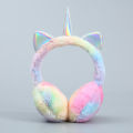 Gradient Color Unicorn Fluffy Earflap Children Kids Lovely Earmuffs Warmer Soft Plush Headband Fur Headphones Earmuff. 
