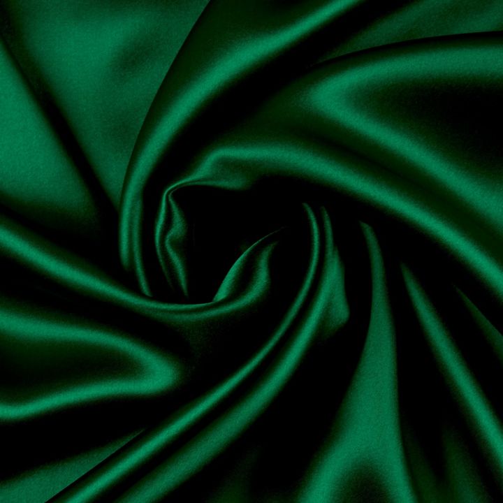 Dark Green Pure Korean Satin Silk Fabric 54 Inch Arz
